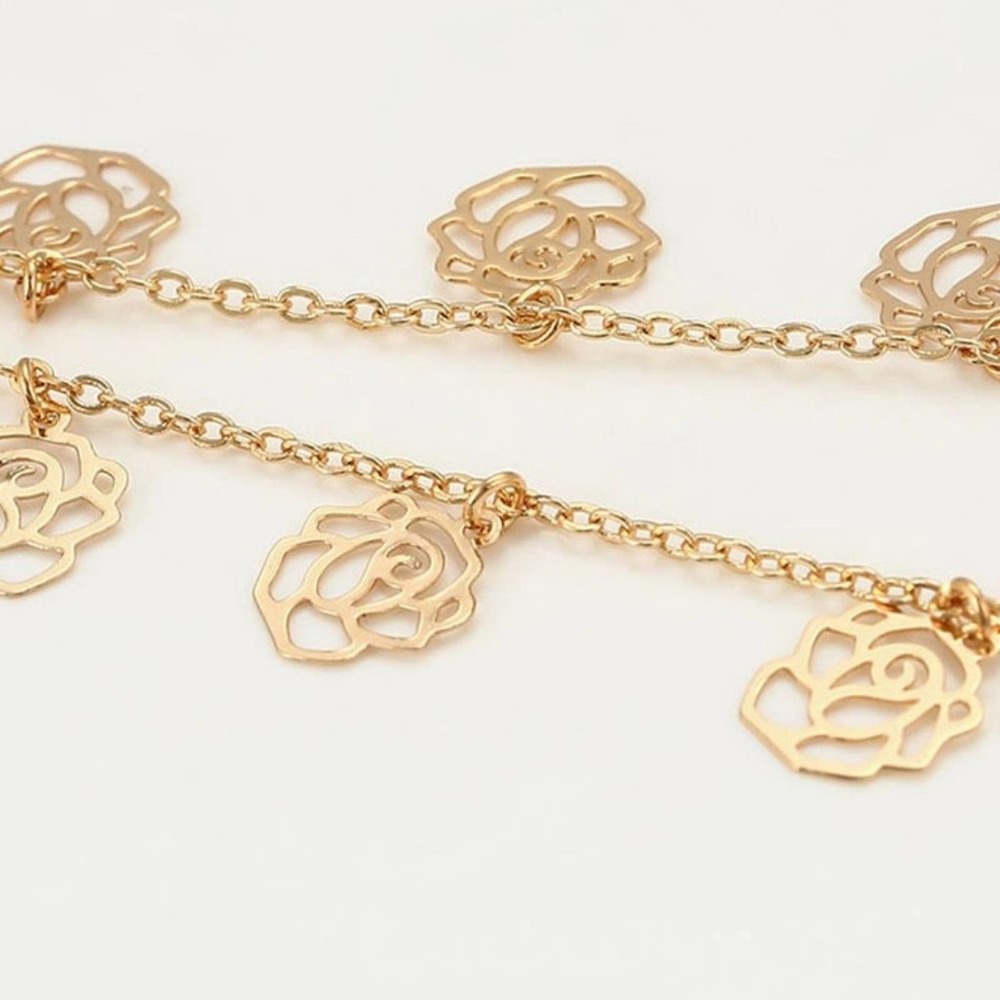 Beautiful Roses Y Necklace 18k Gold Plated - Picture 5 of 7